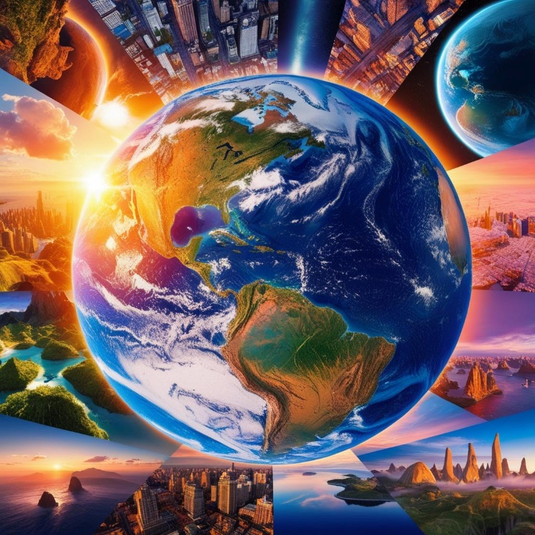 A collage of different images of earth
Description automatically generated
